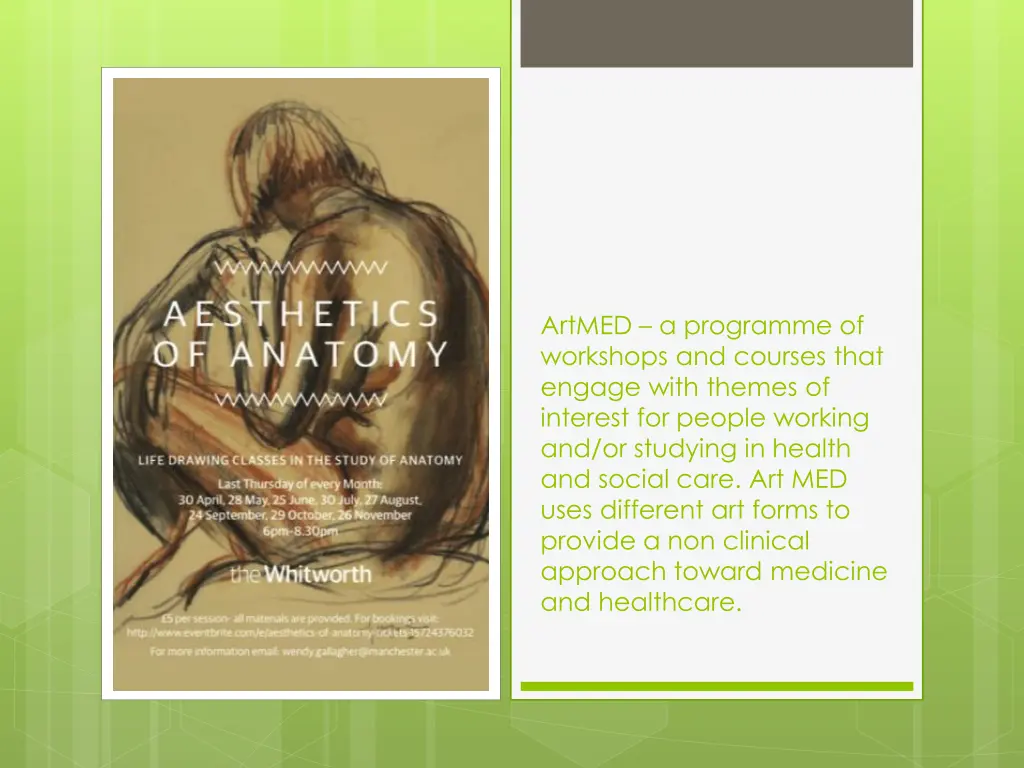artmed a programme of workshops and courses that