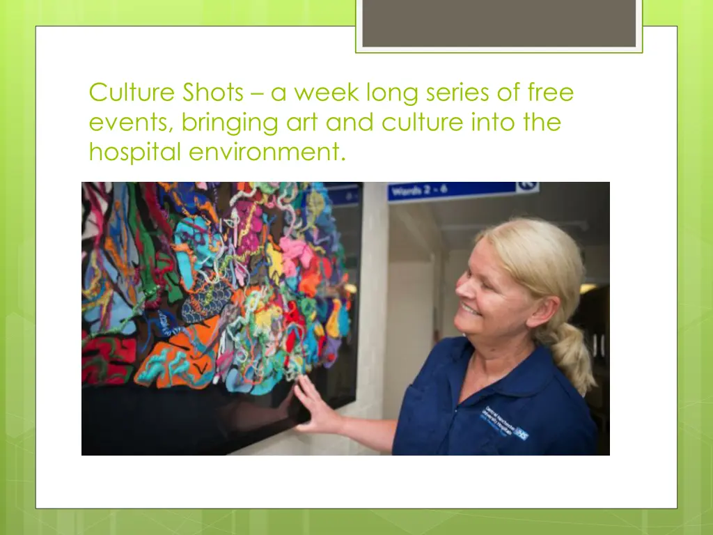 culture shots a week long series of free events