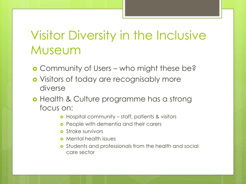 visitor diversity in the inclusive museum