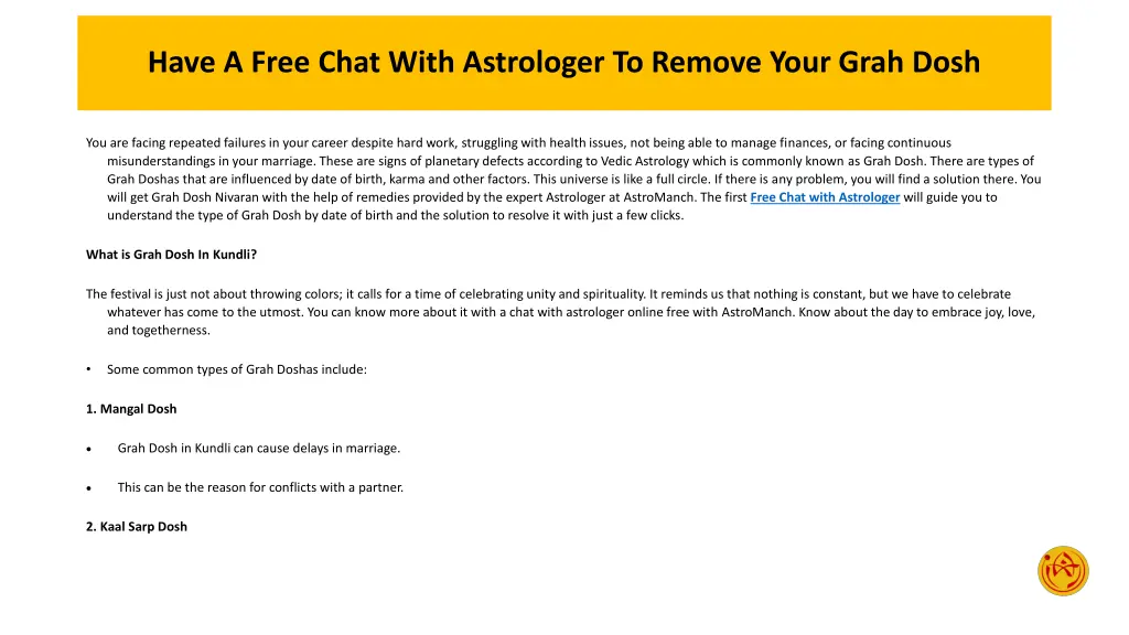 have a free chat with astrologer to remove your 1