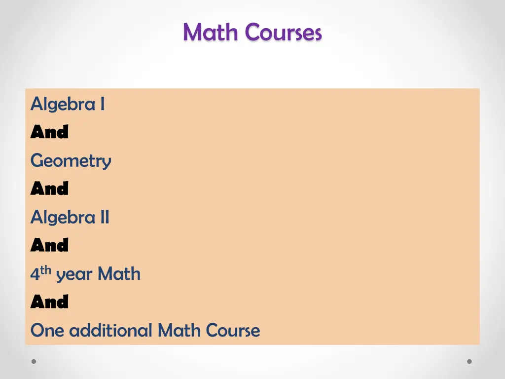 math courses