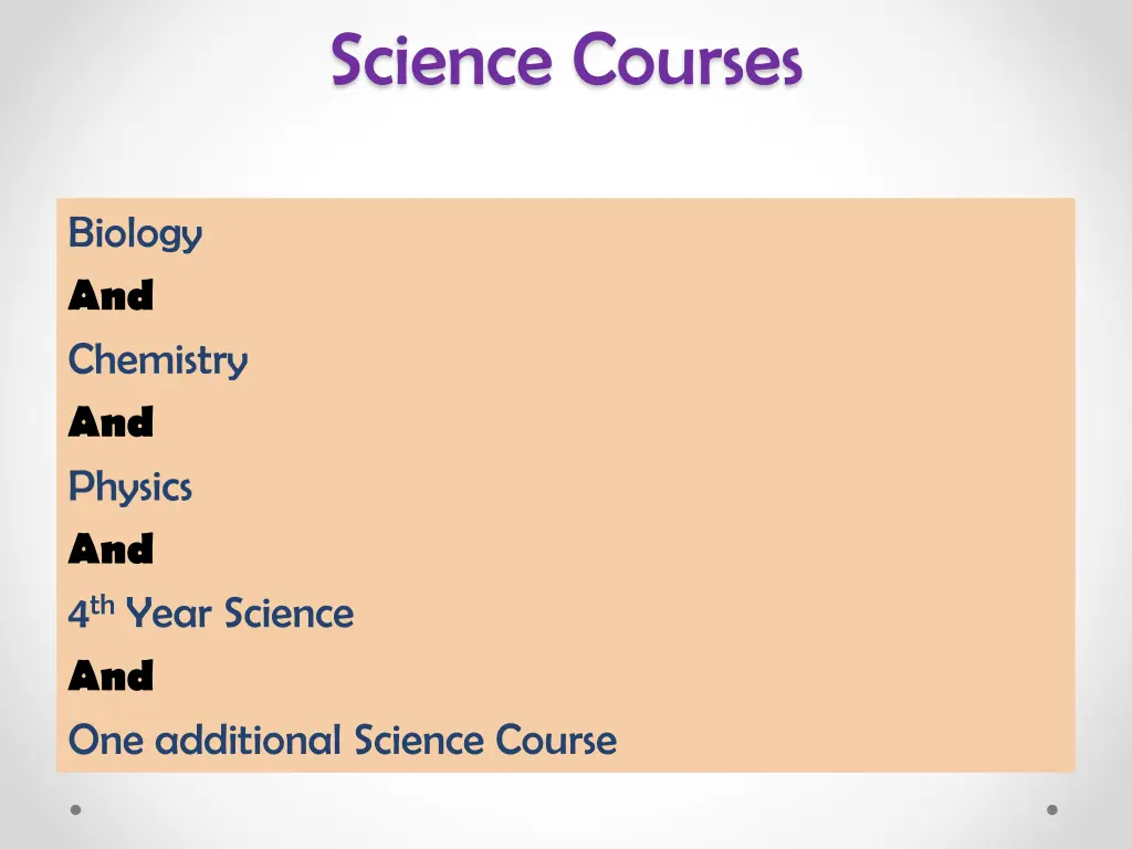 science courses