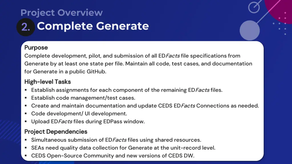 project overview complete generate 2