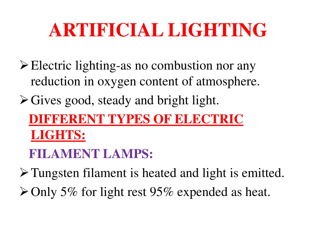 artificial lighting