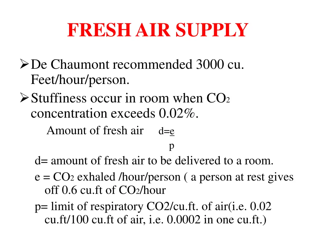 fresh air supply