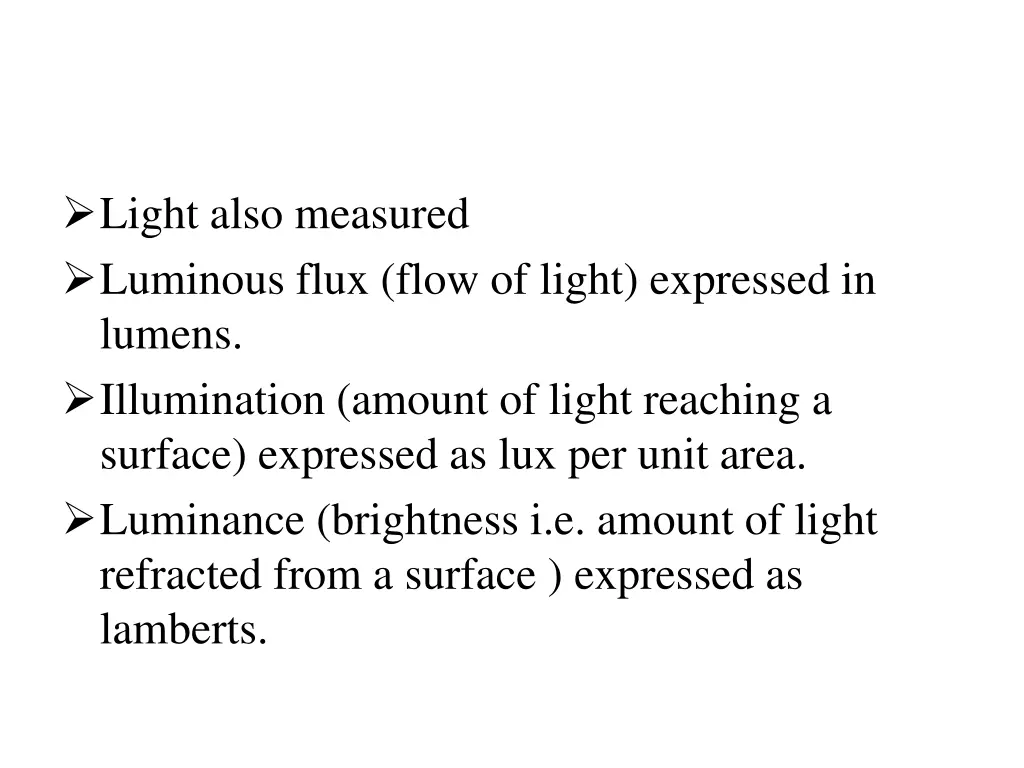 light also measured luminous flux flow of light