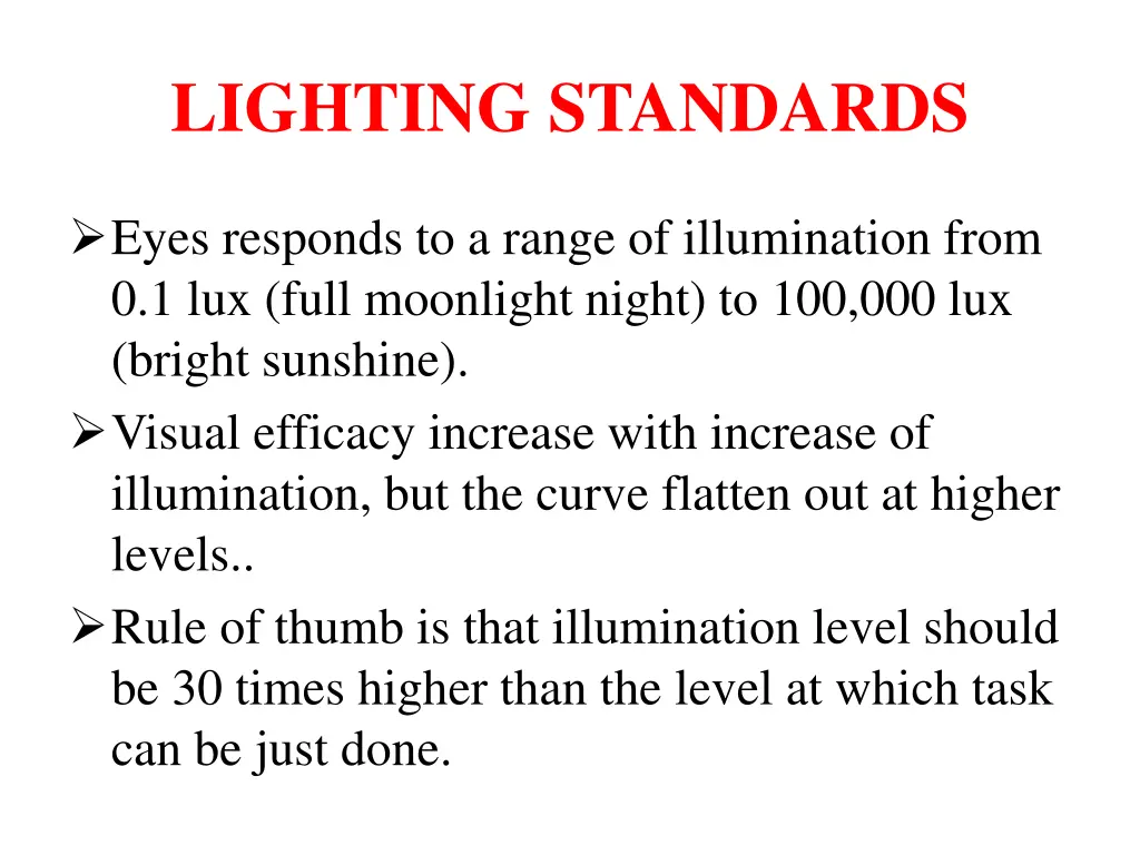 lighting standards