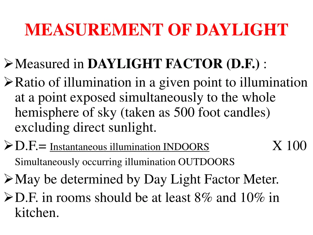 measurement of daylight