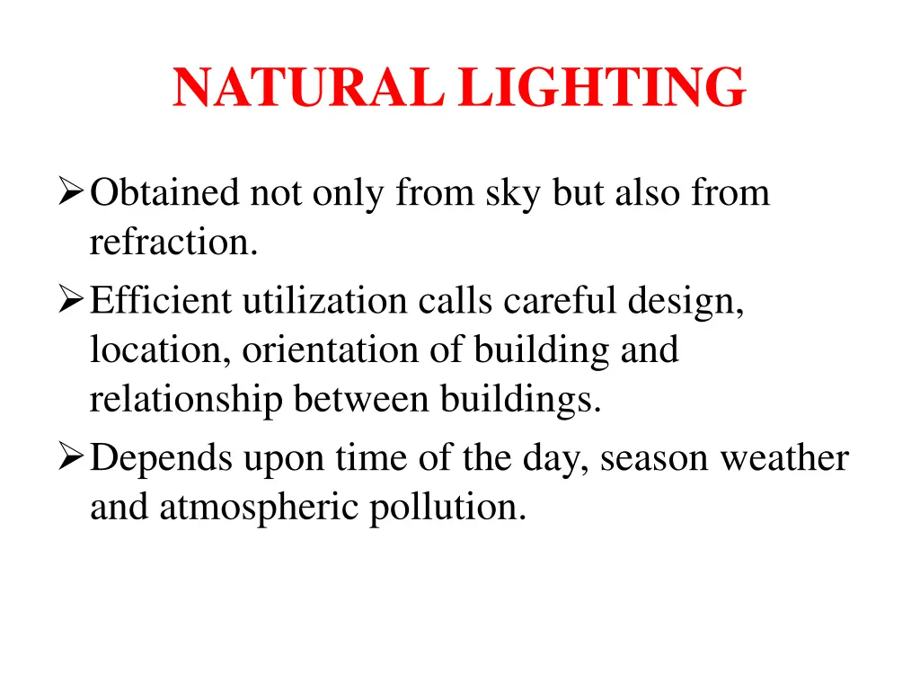 natural lighting