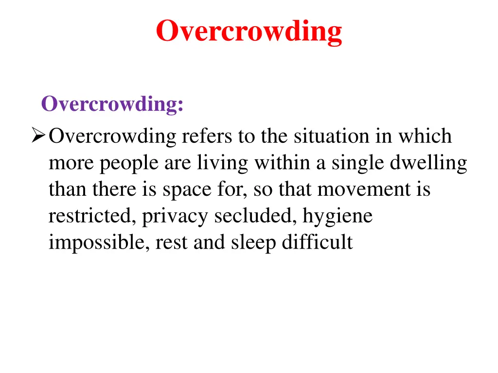 overcrowding