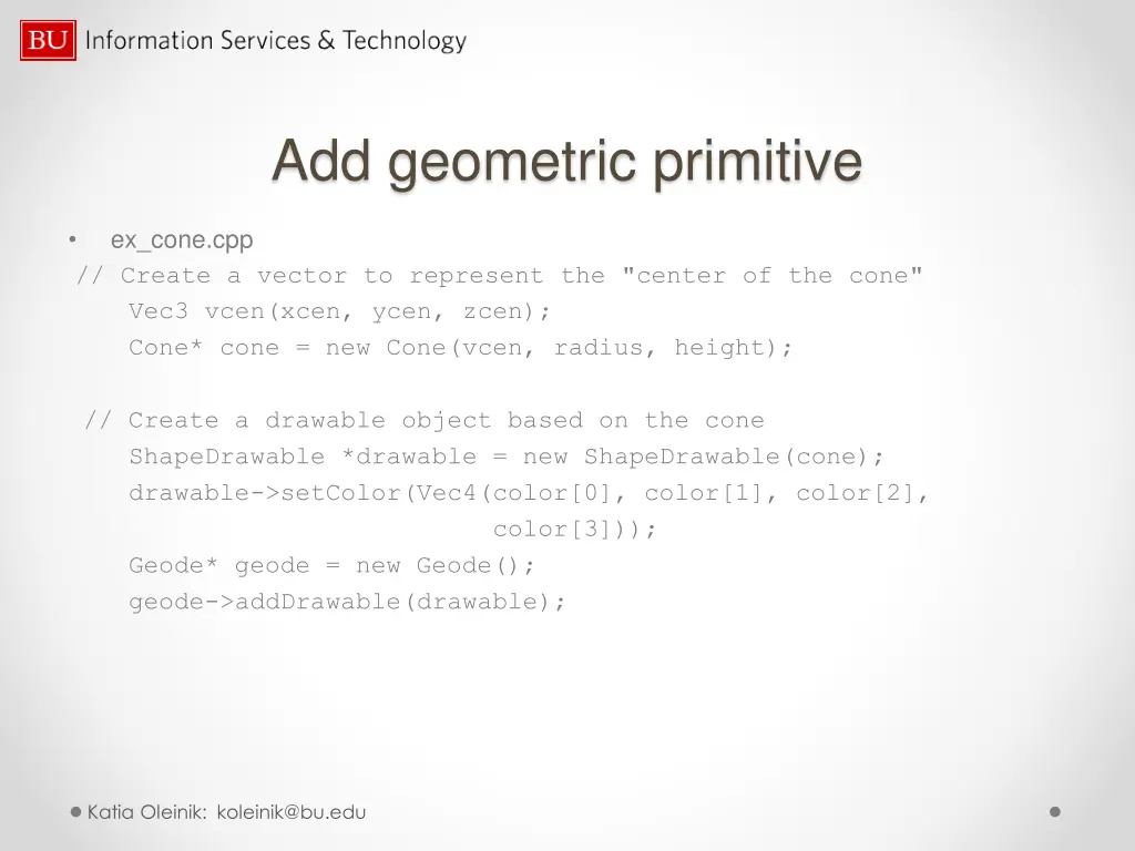 add geometric primitive