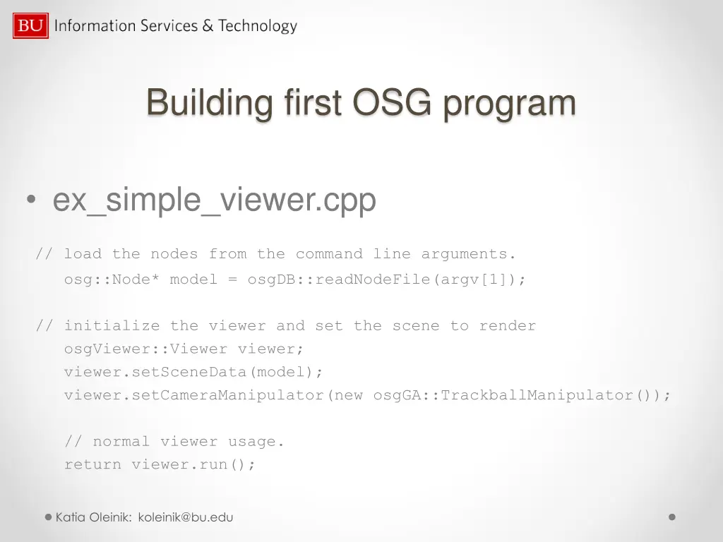 building first osg program