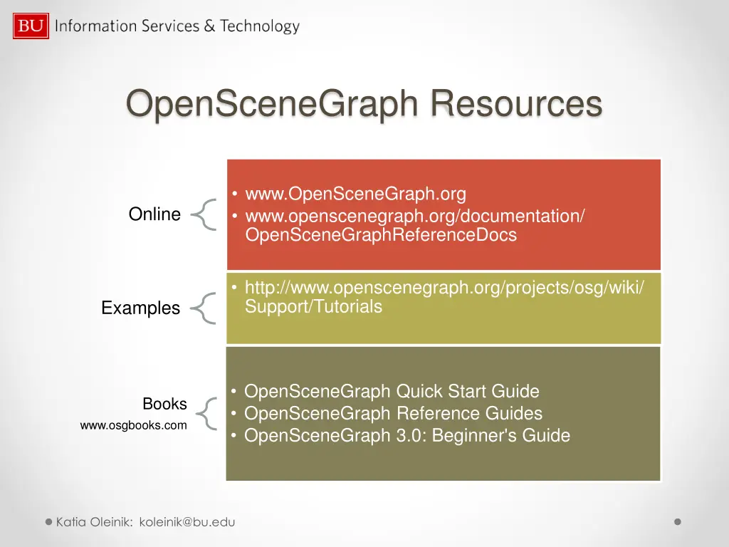 openscenegraph resources