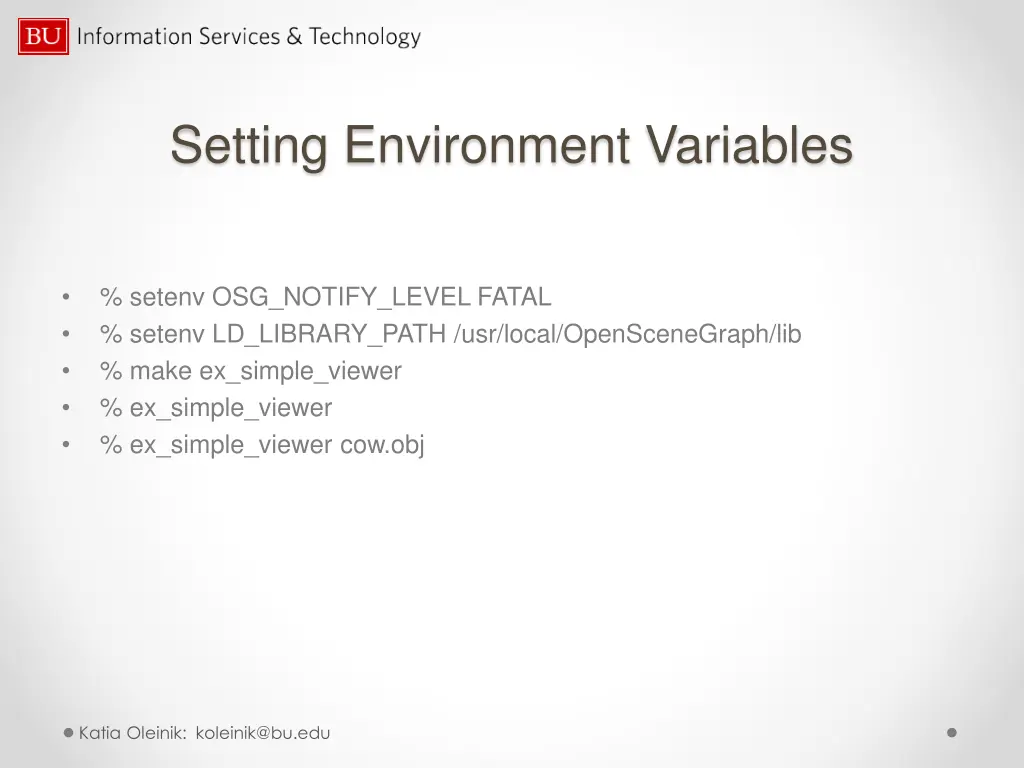 setting environment variables