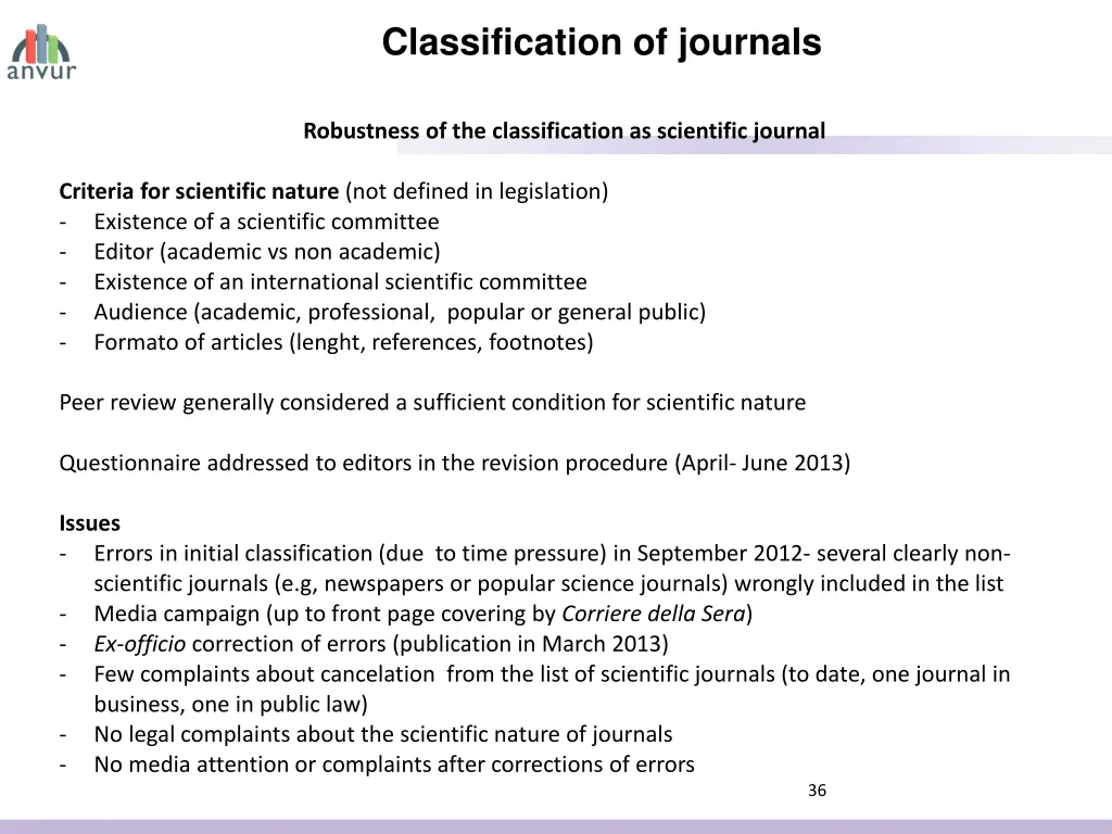 classification of journals 3