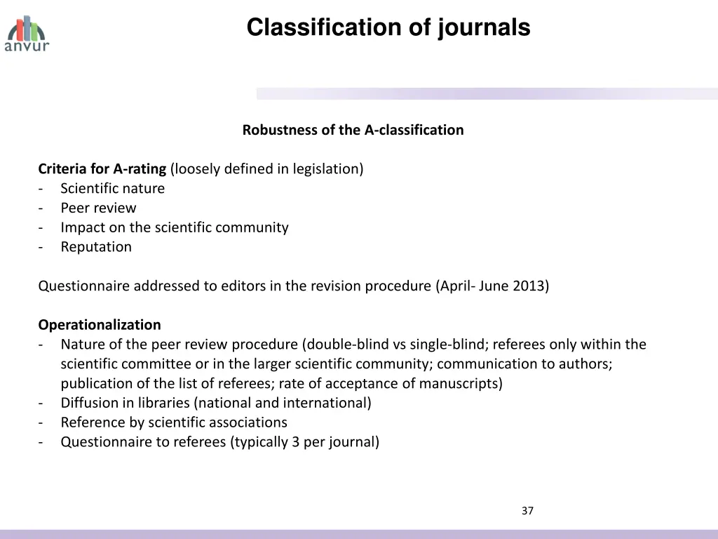 classification of journals 4