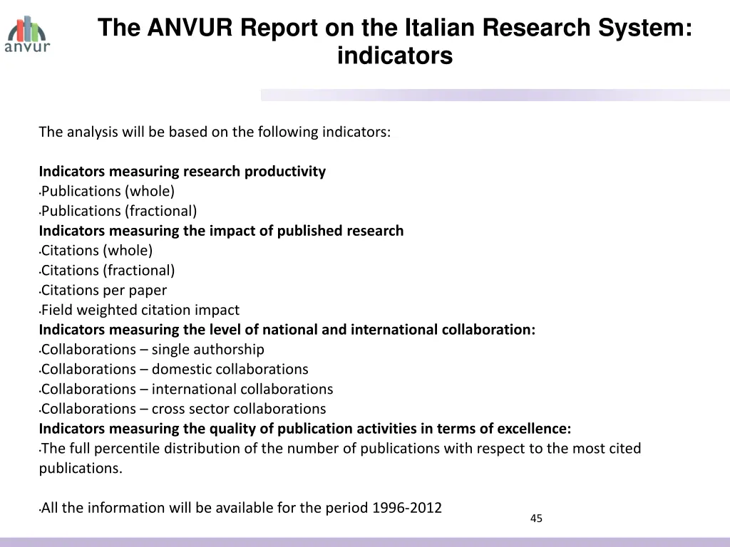 the anvur report on the italian research system 4