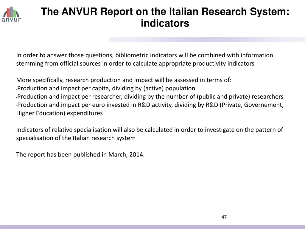 the anvur report on the italian research system 6