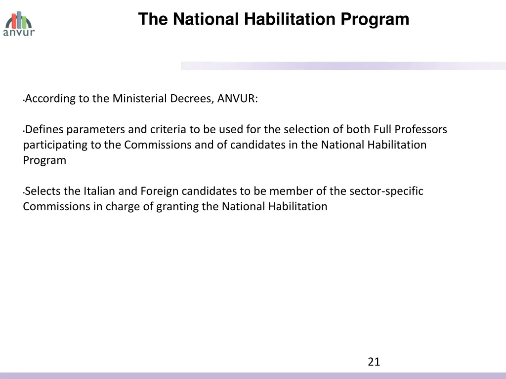 the national habilitation program