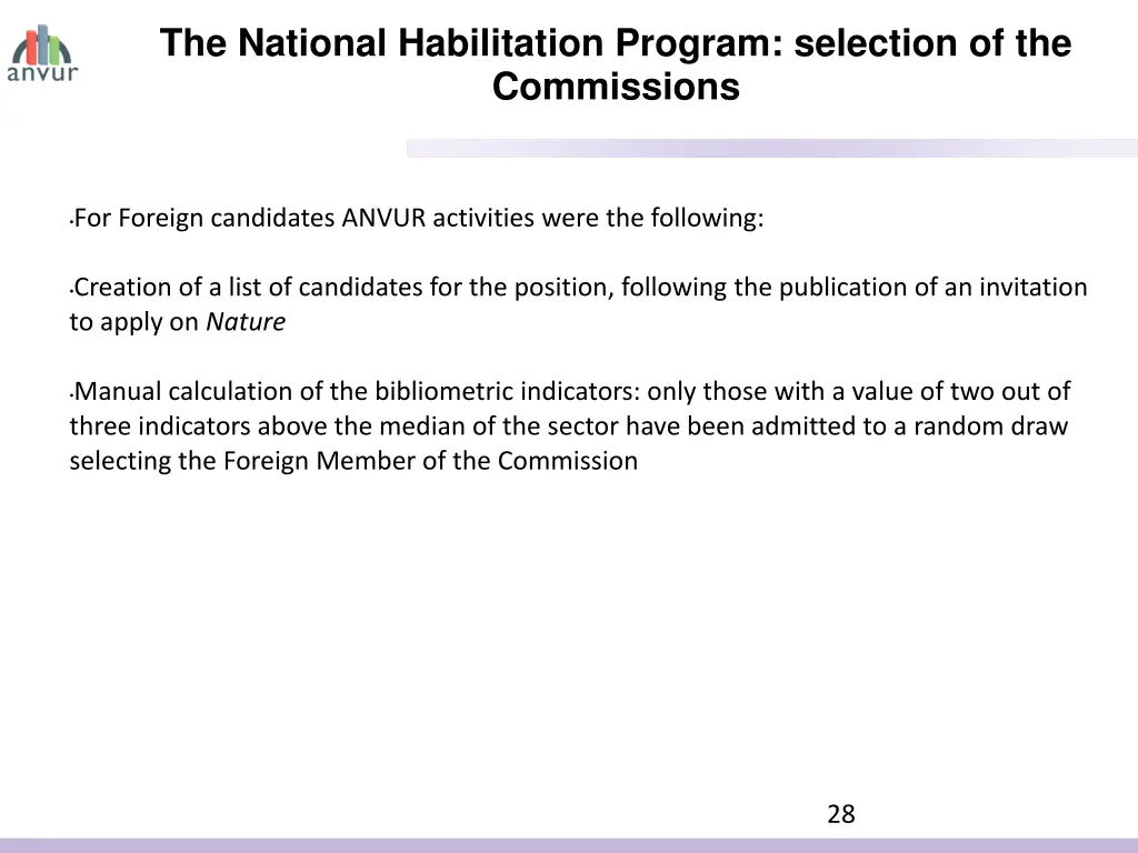 the national habilitation program selection 1