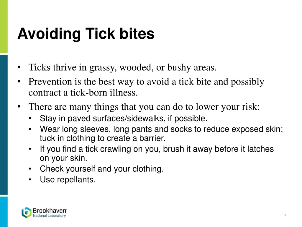 avoiding tick bites