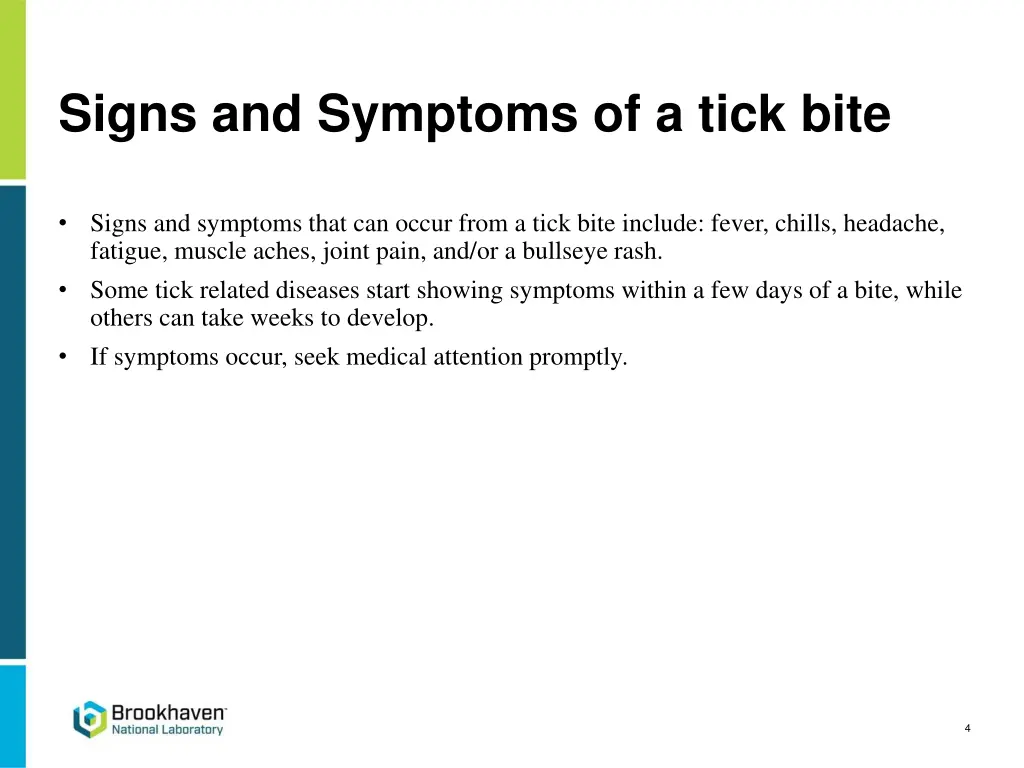 signs and symptoms of a tick bite