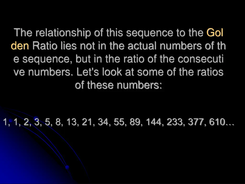the relationship of this sequence