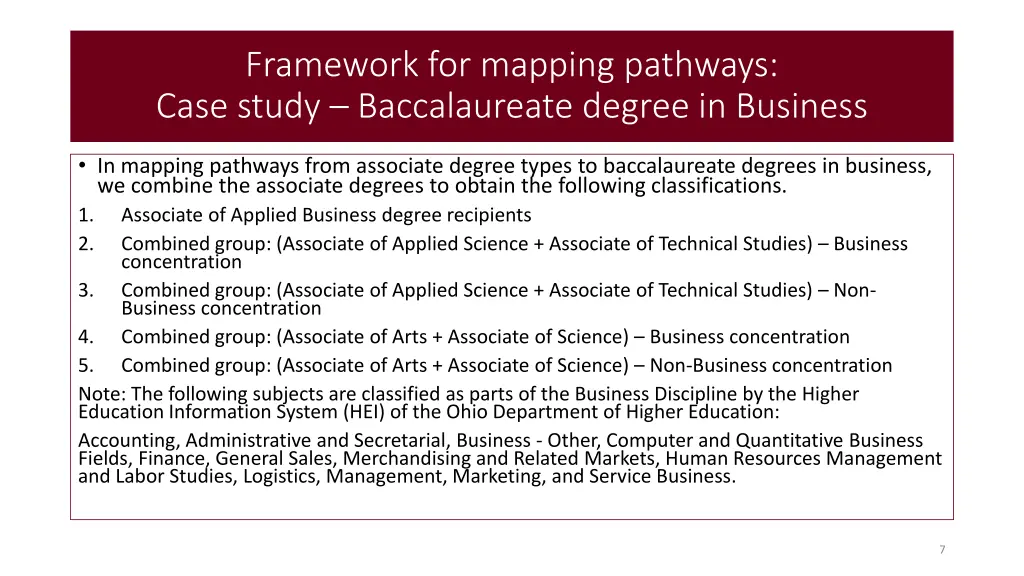 framework for mapping pathways case study