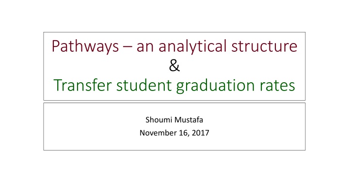 pathways an analytical structure transfer student