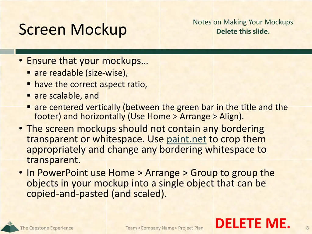 notes on making your mockups delete this slide