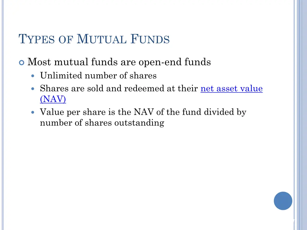t ypes of m utual f unds 1