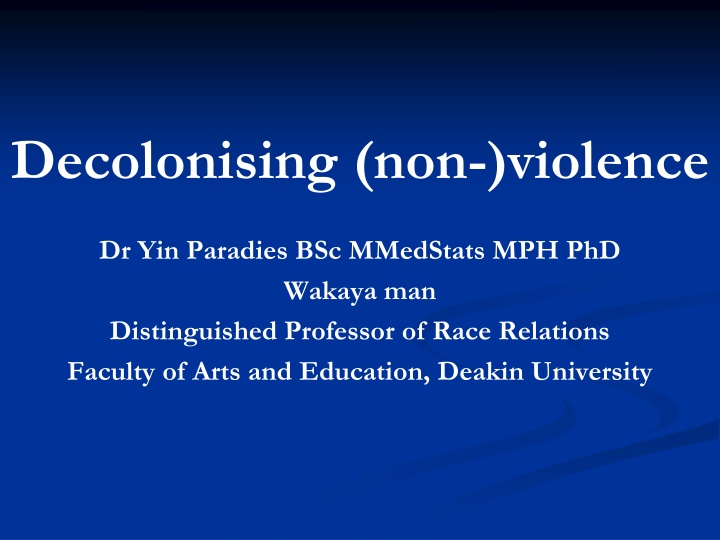 decolonising non violence