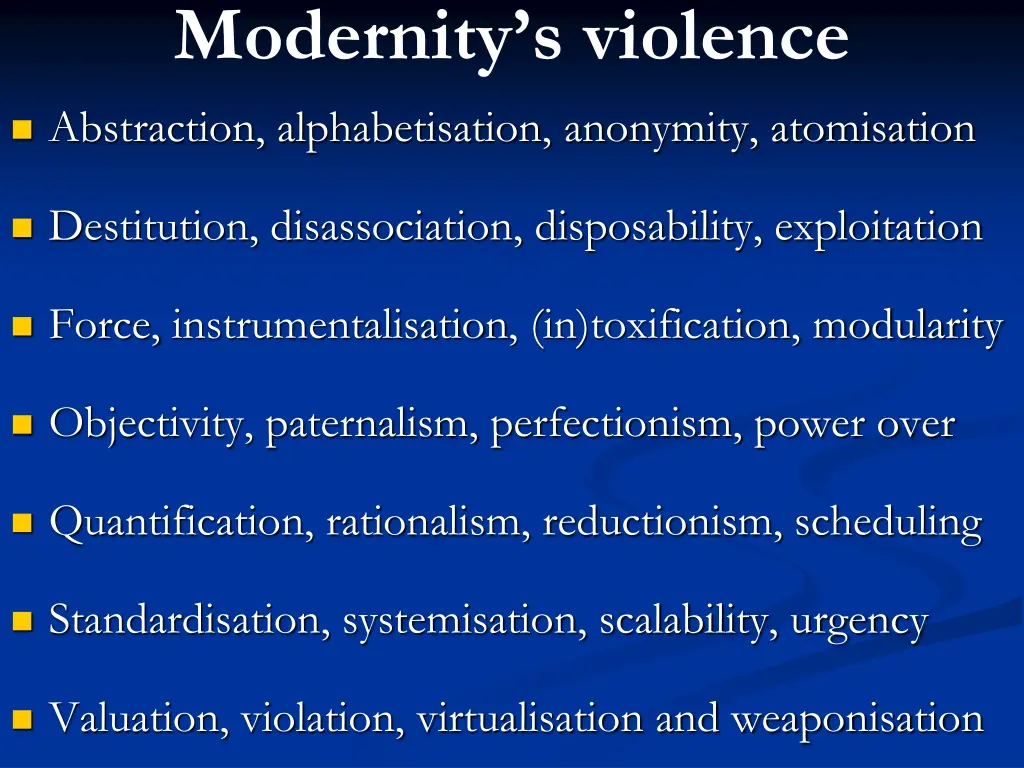 modernity s violence