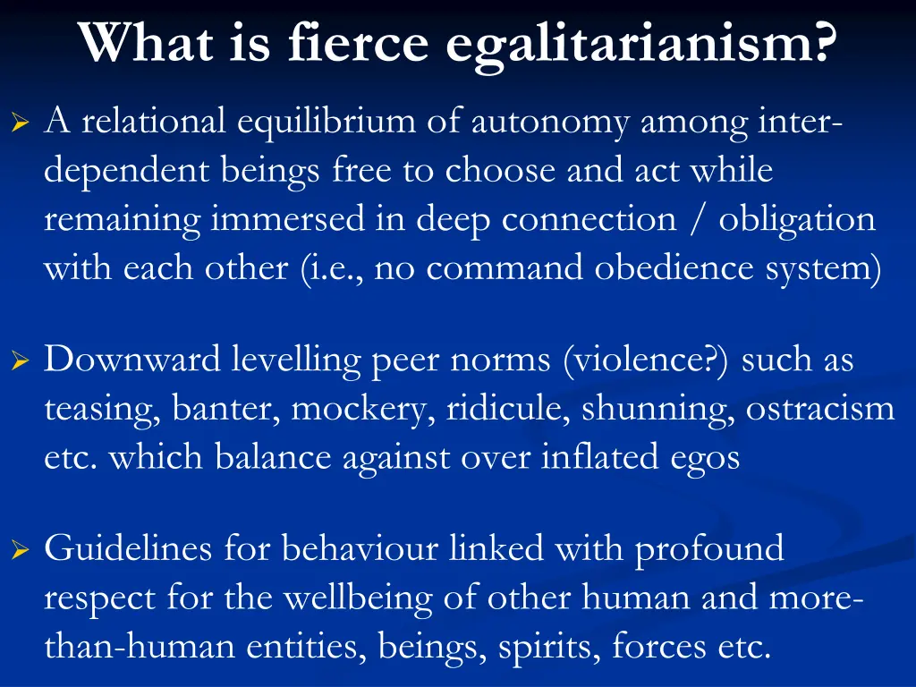 what is fierce egalitarianism
