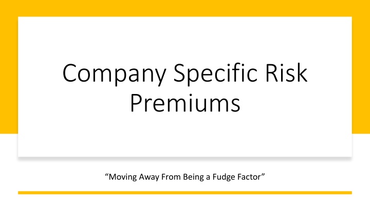 company specific risk premiums
