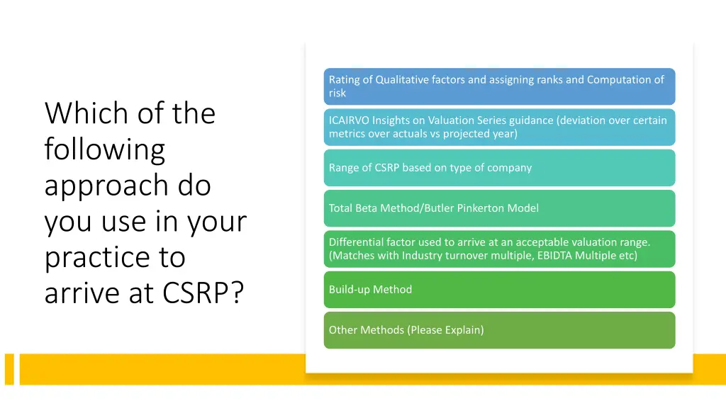 rating of qualitative factors and assigning ranks