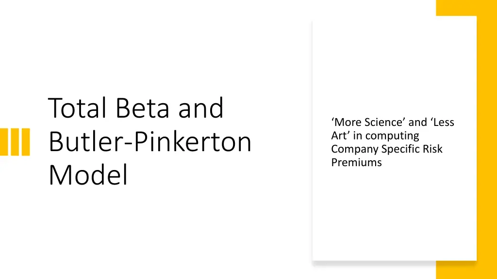 total beta and butler pinkerton model
