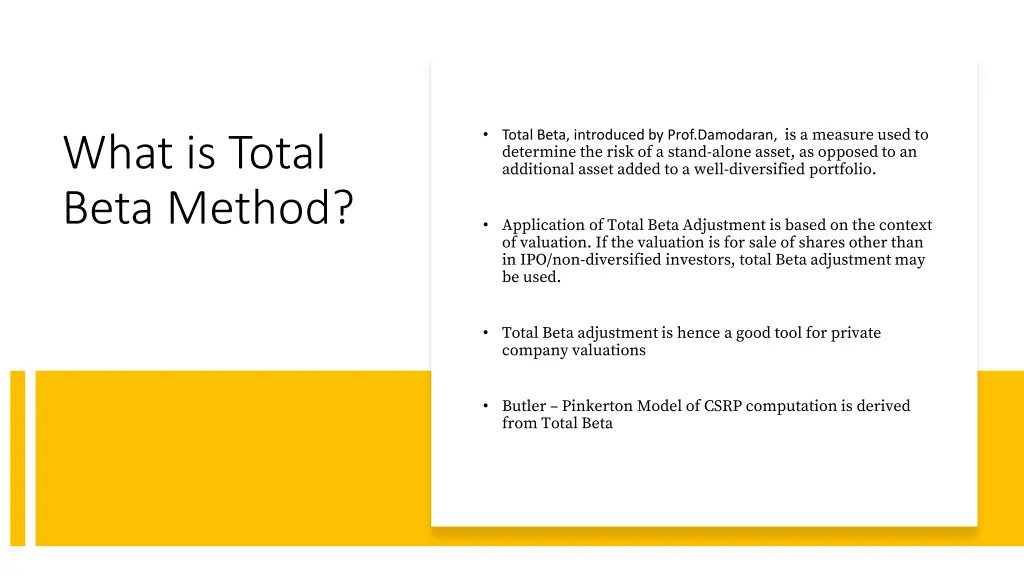 total beta introduced by prof damodaran