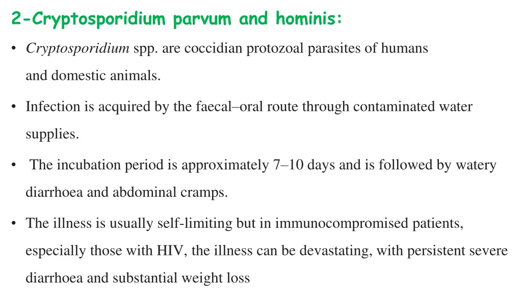 2 cryptosporidium parvum and hominis