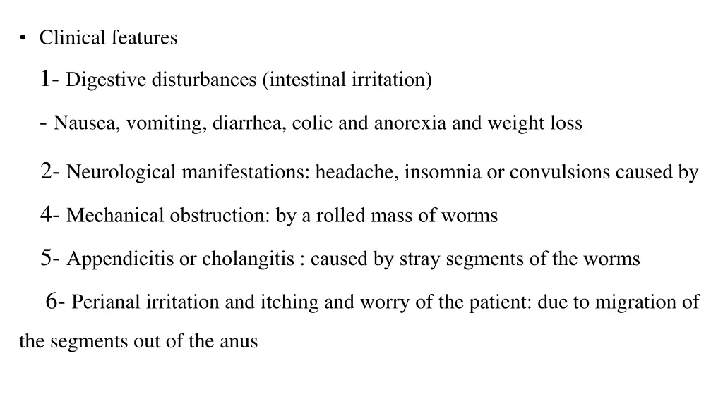 clinical features