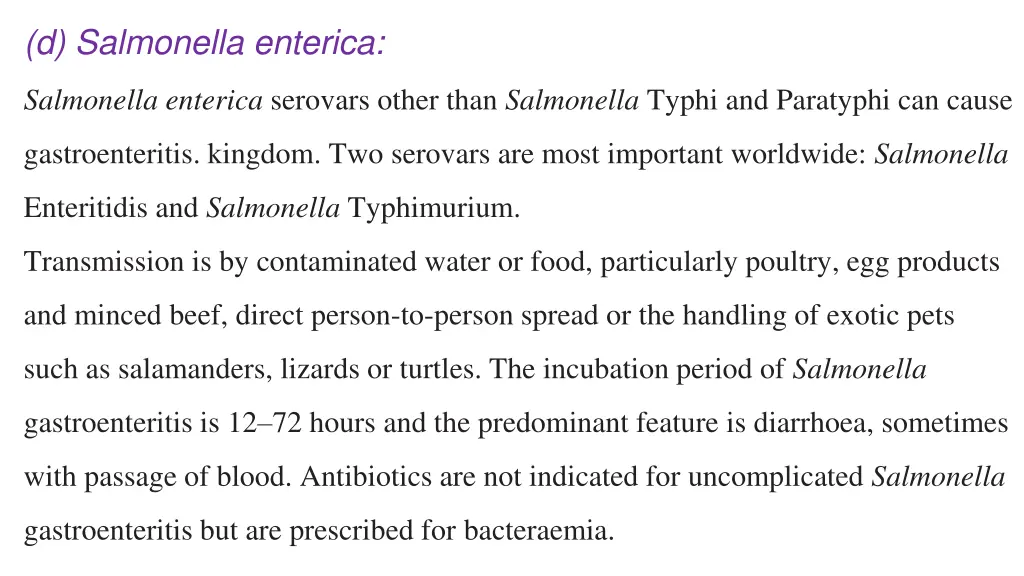 d salmonella enterica