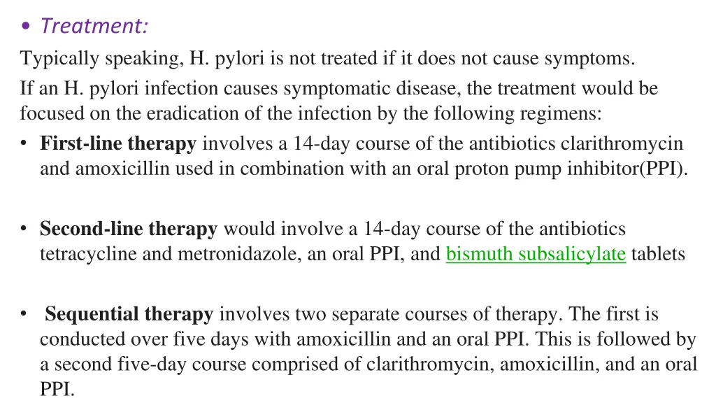 treatment typically speaking h pylori