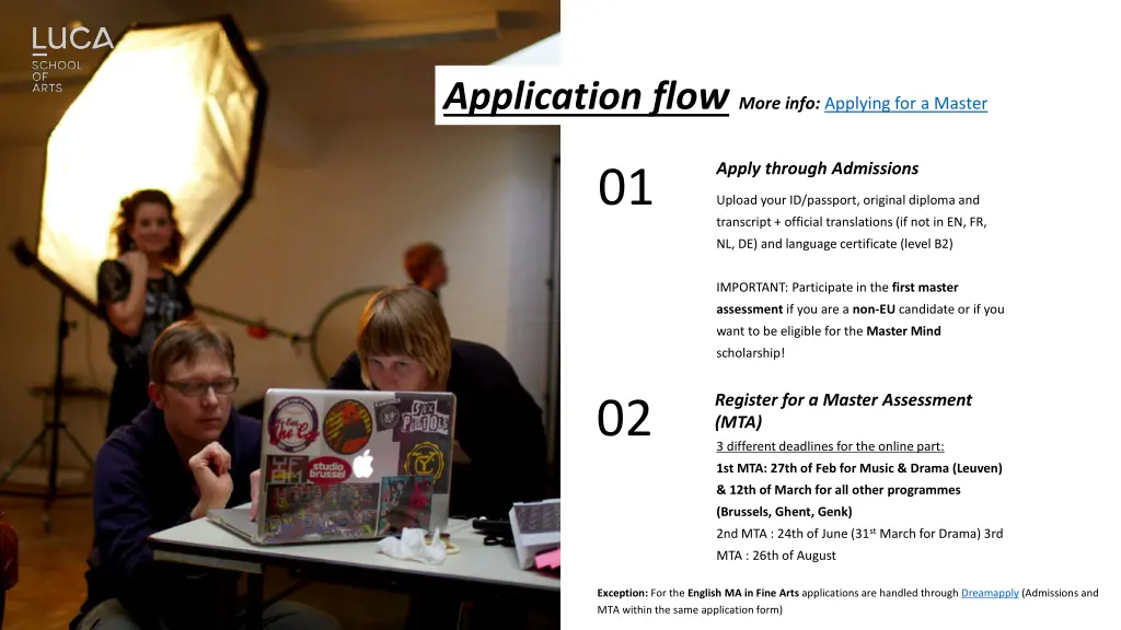 application flow more info applying for a master