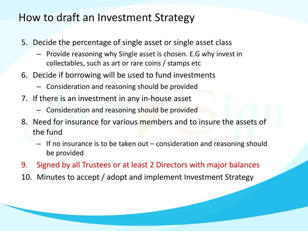 how to draft an investment strategy