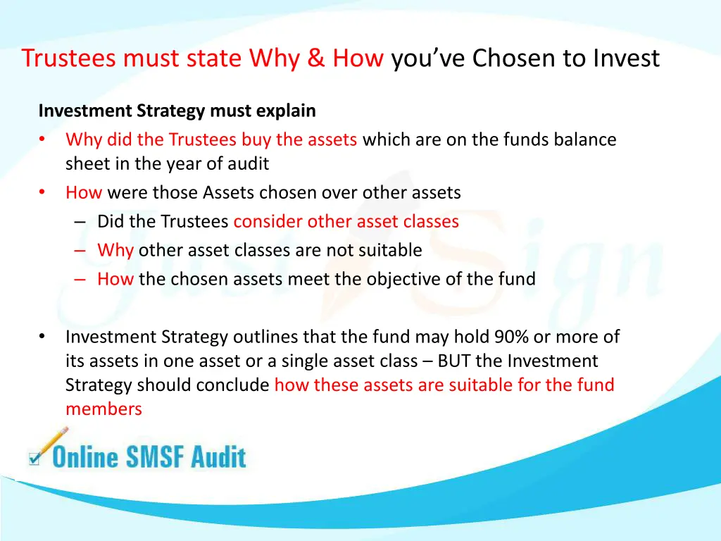 trustees must state why how you ve chosen