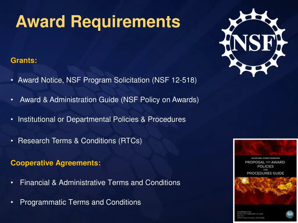 award requirements