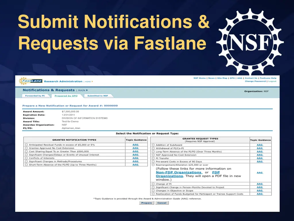 submit notifications requests via fastlane