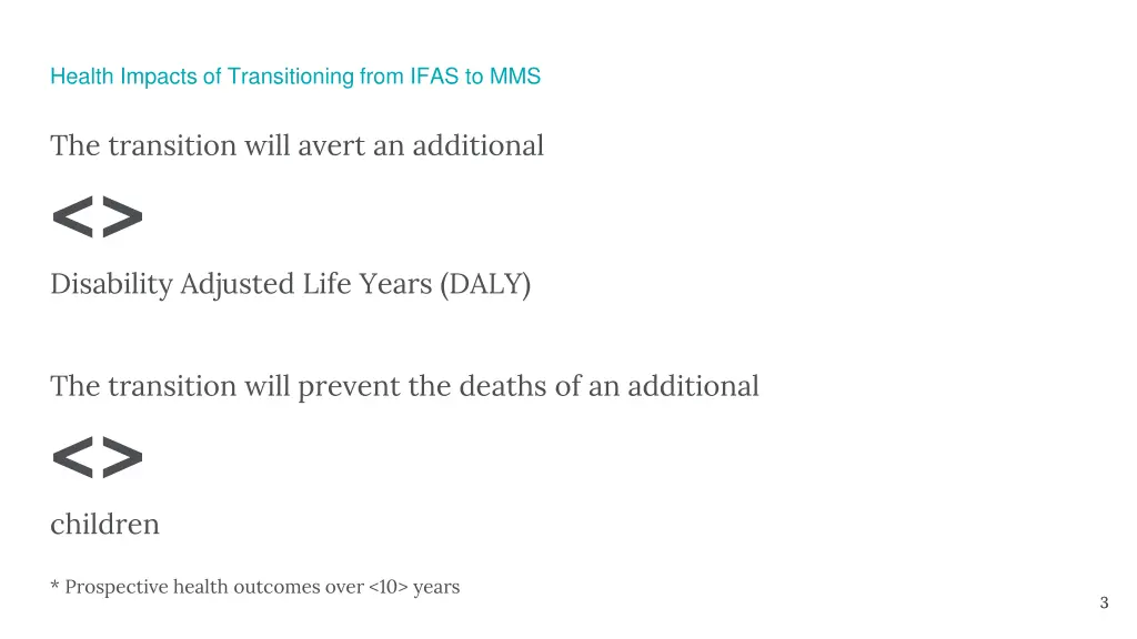health impacts of transitioning from ifas to mms