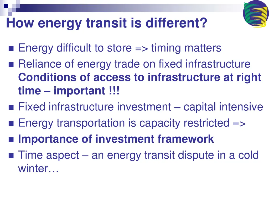 how energy transit is different