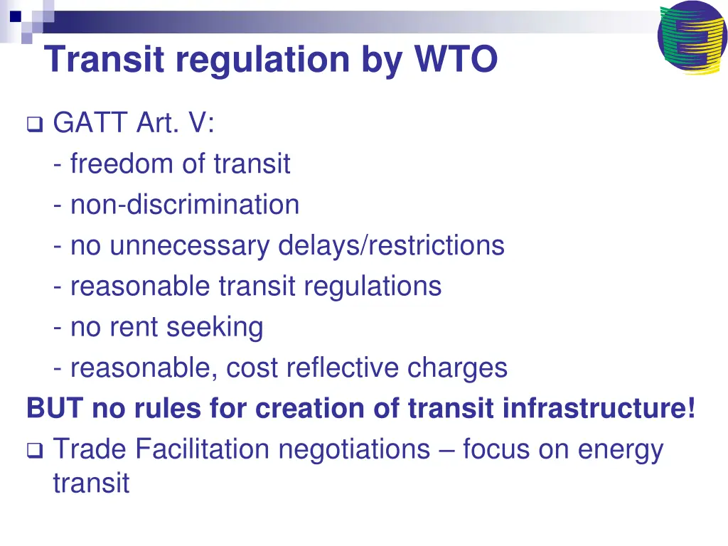 transit regulation by wto